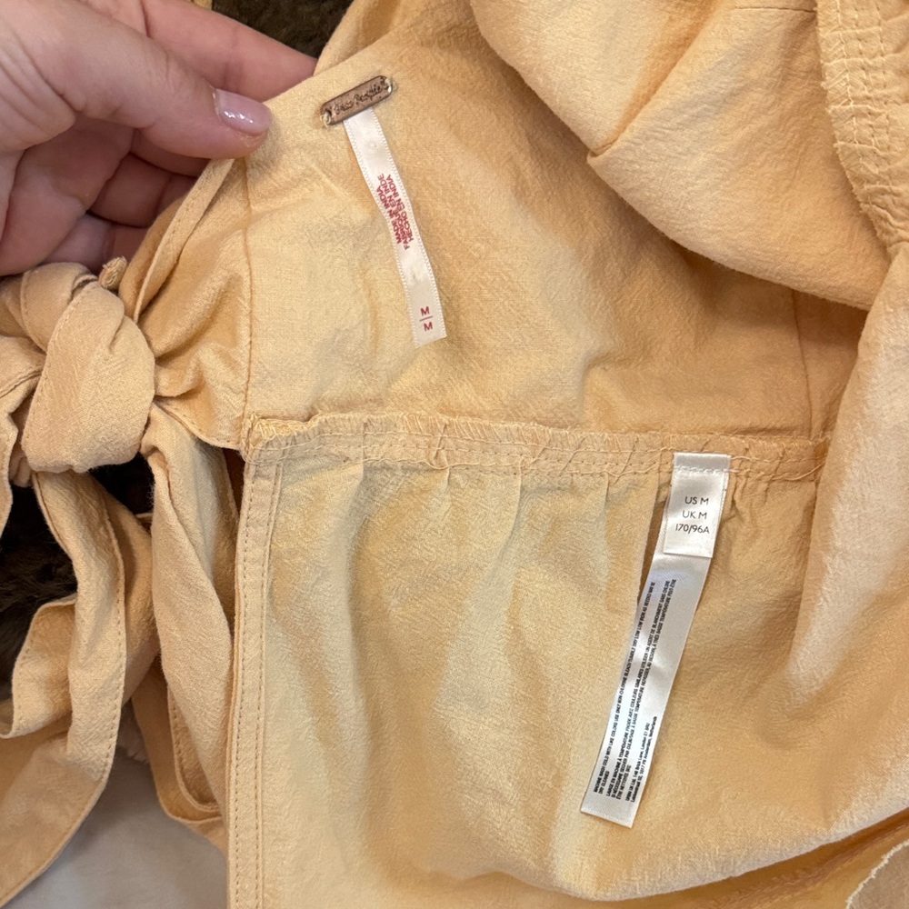 Free People Ruffle Yellow/Peach Top - Picture 4 of 4